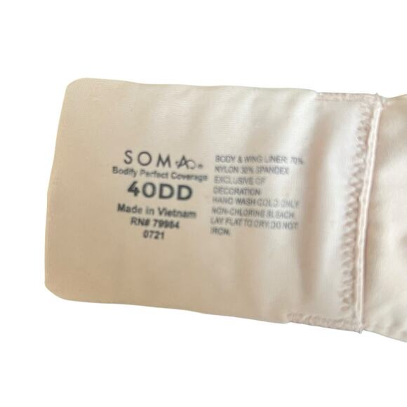 Soma Bodify Perfect Coverage Nude Tan Beige Bra Size 40DD Underwire - Picture 9 of 9